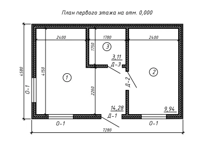 ЛСТК Металлоконструкция Дом 27м2 4,38х7,08