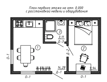 ЛСТК Металлоконструкция Дом 27м2 4,38х7,08